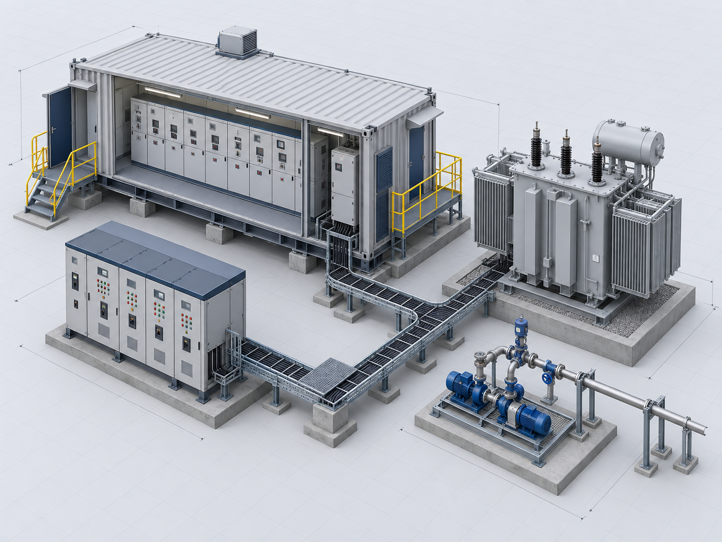 Concept illustratif pour consultation :Mine et usine de traitement